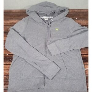 Victoria's Secret LOVE PINK 86 Hoodie Y2K Size L Gray Full Zip Long Sleeves